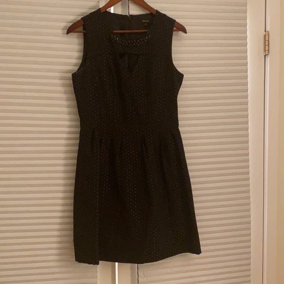 Size 4 RW&Co black and gold Polka dot HOLIDAY dress - Picture 2 of 6